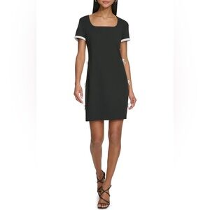Karl Lagerfeld Black Mini Dress with White Trim